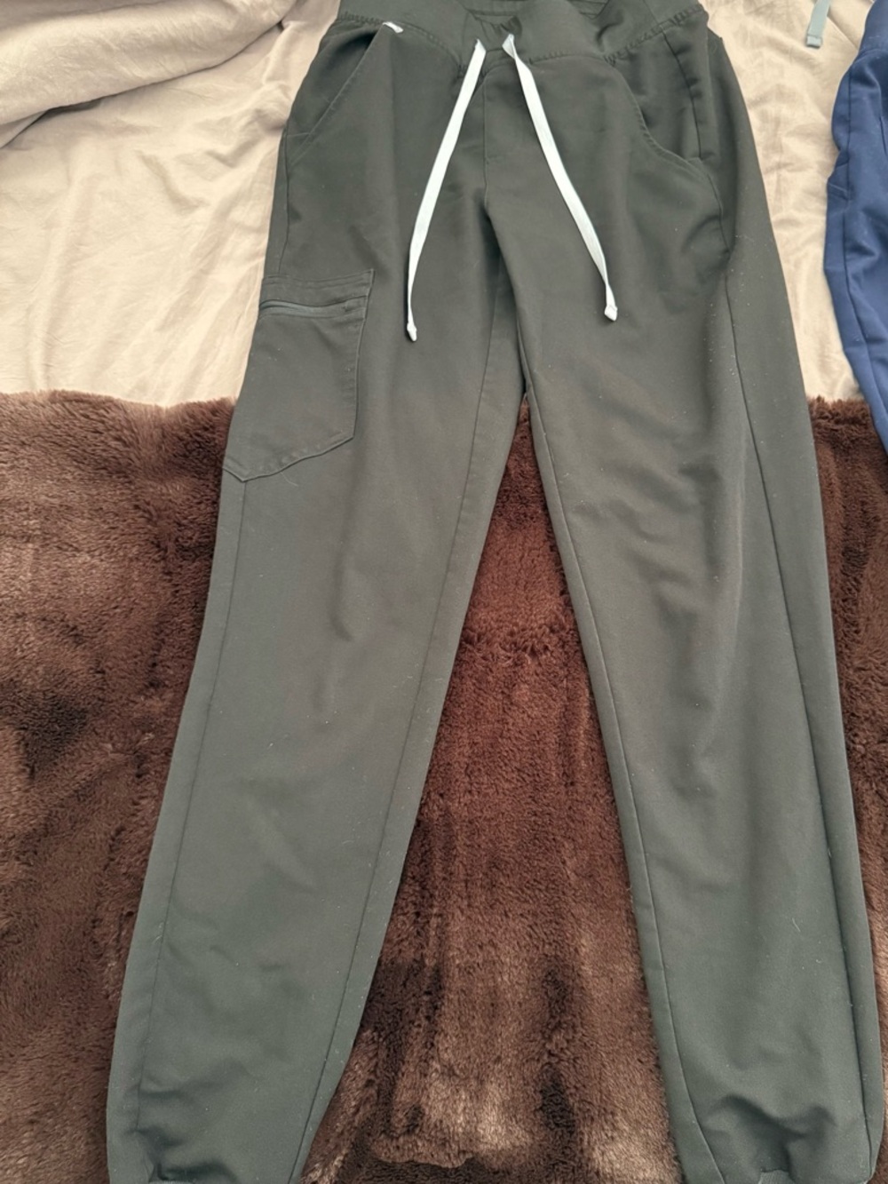Figs XST Black Joggers with Grey Drawstring